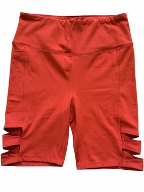 N Orange Bike Shorts with Side Cut Outs